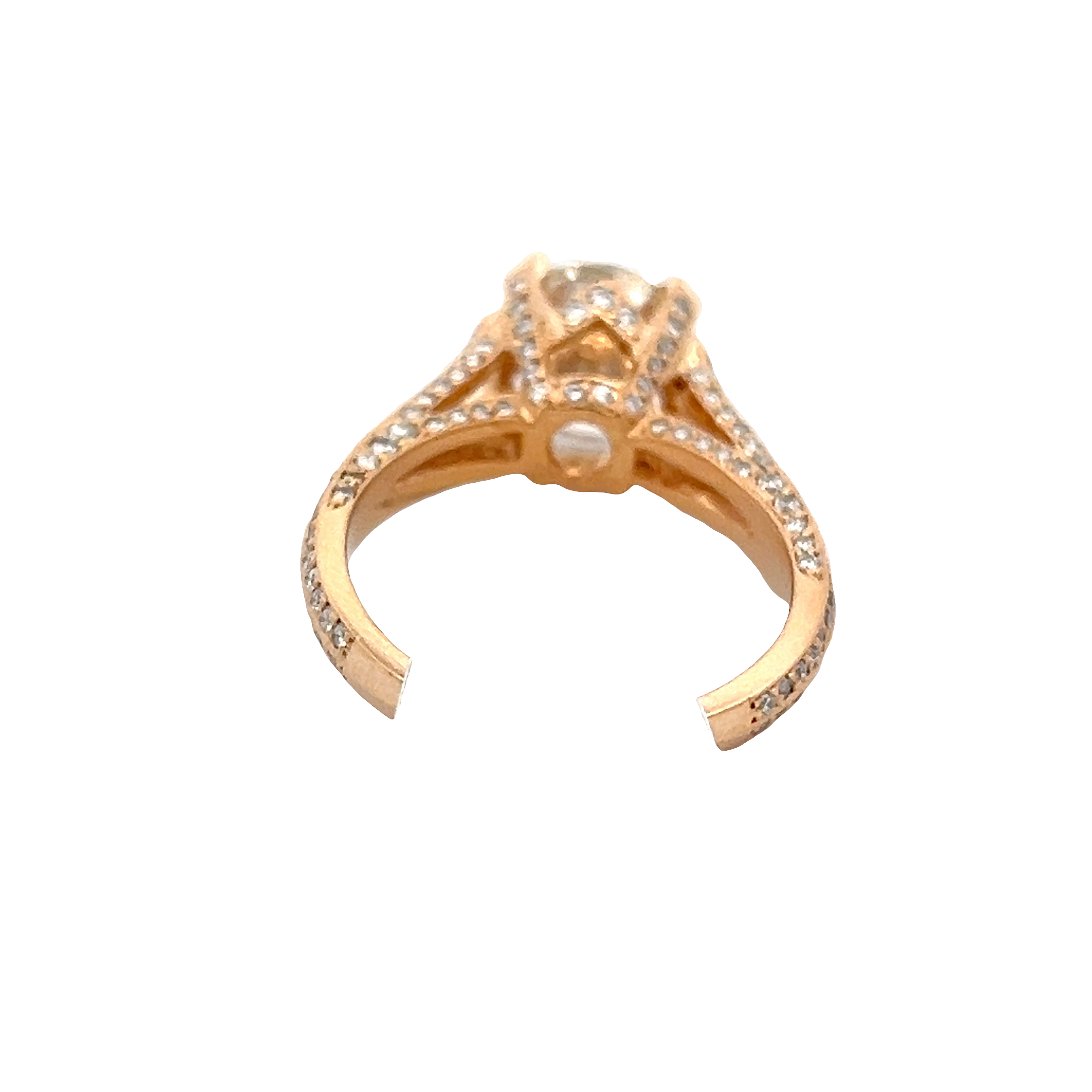 Round Diamond pave set Engagement Ring