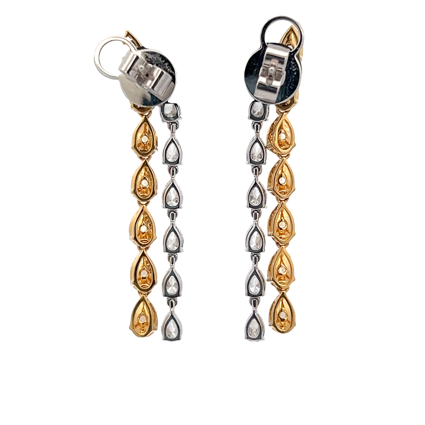 Two Row Pear Diamond Earrings