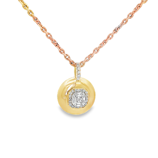 Bubble Halo Diamond Pendant Necklace