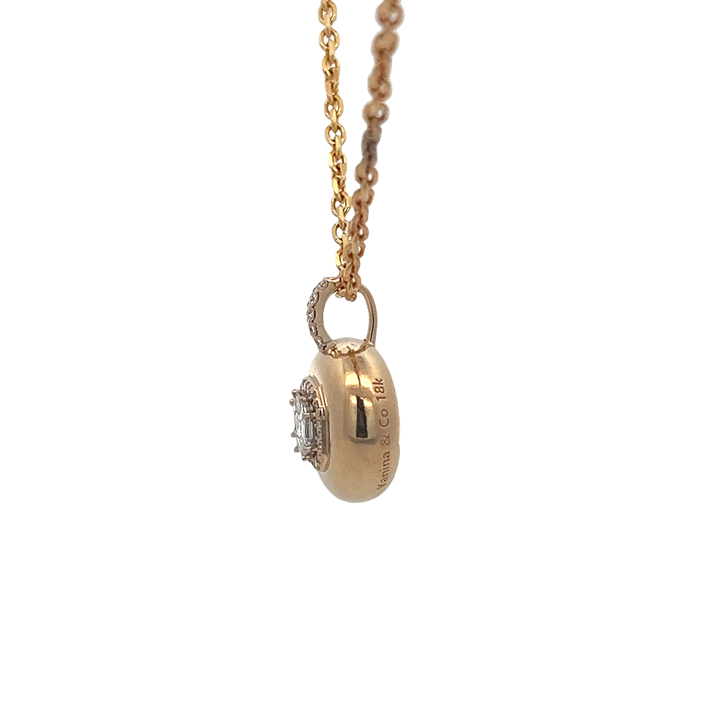 Bubble Halo Diamond Pendant Necklace