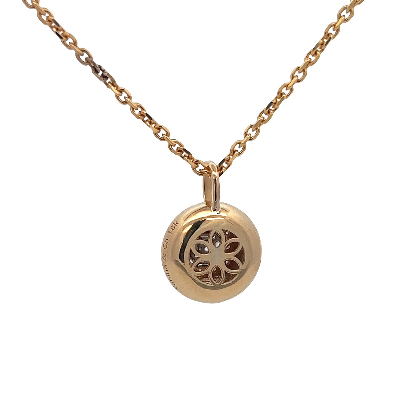 Bubble Halo Diamond Pendant Necklace