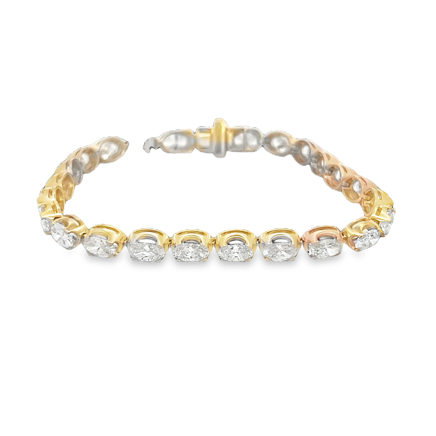 Oval Yellow Gold Tennis Bracelet