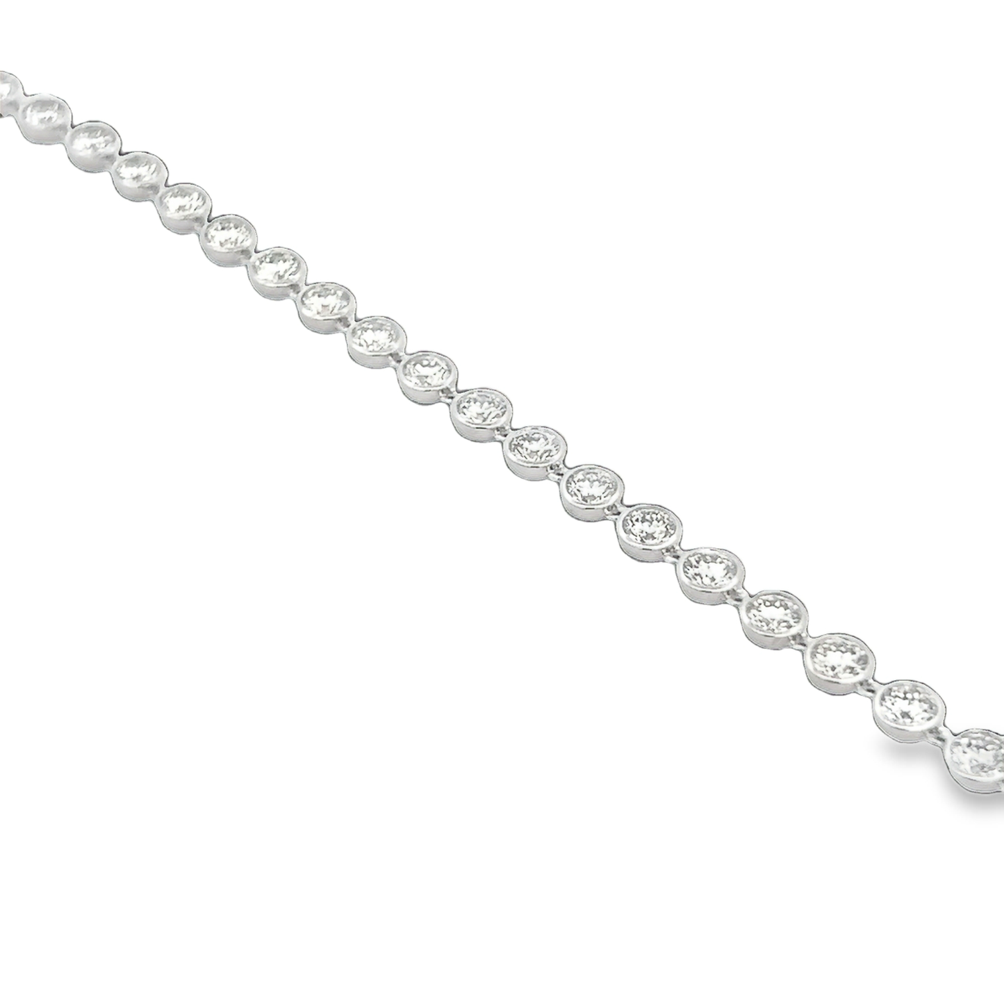 Bezeled White Diamond Tennis Bracelet