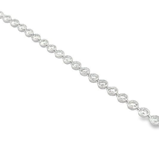 Bezeled White Diamond Tennis Bracelet