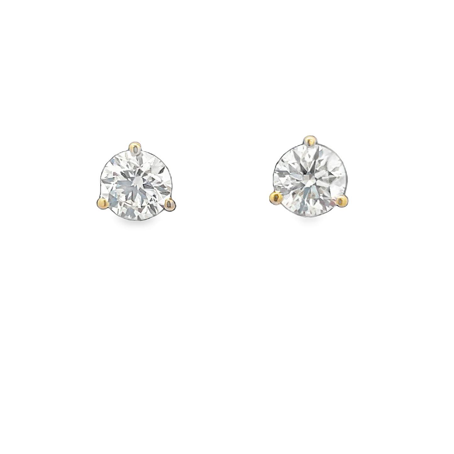 Yellow Gold Stud Earrings 1.28ct