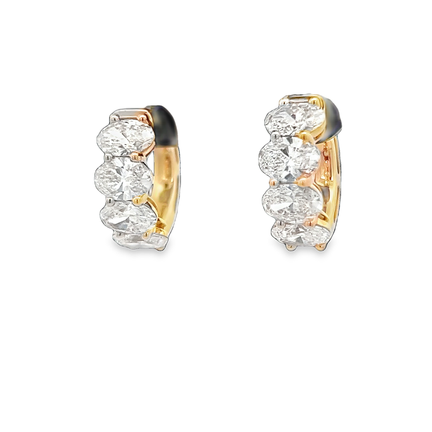 Oval Diamond Huggy Earrings