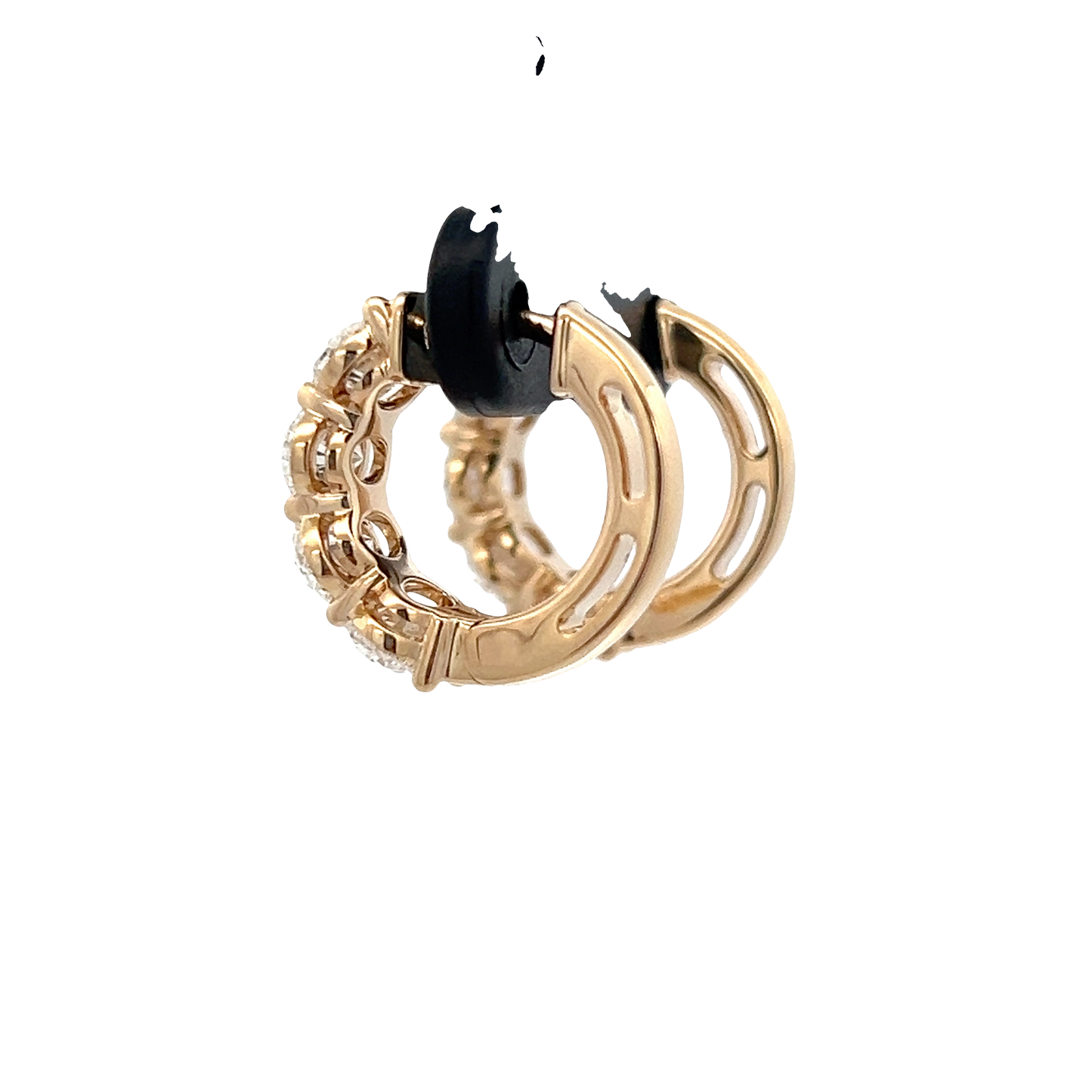 Oval Diamond Huggy Earrings