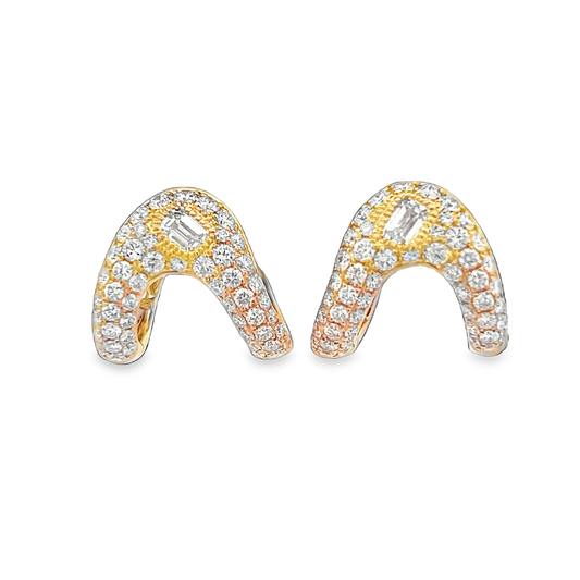 Split Huggie Diamond Earrings