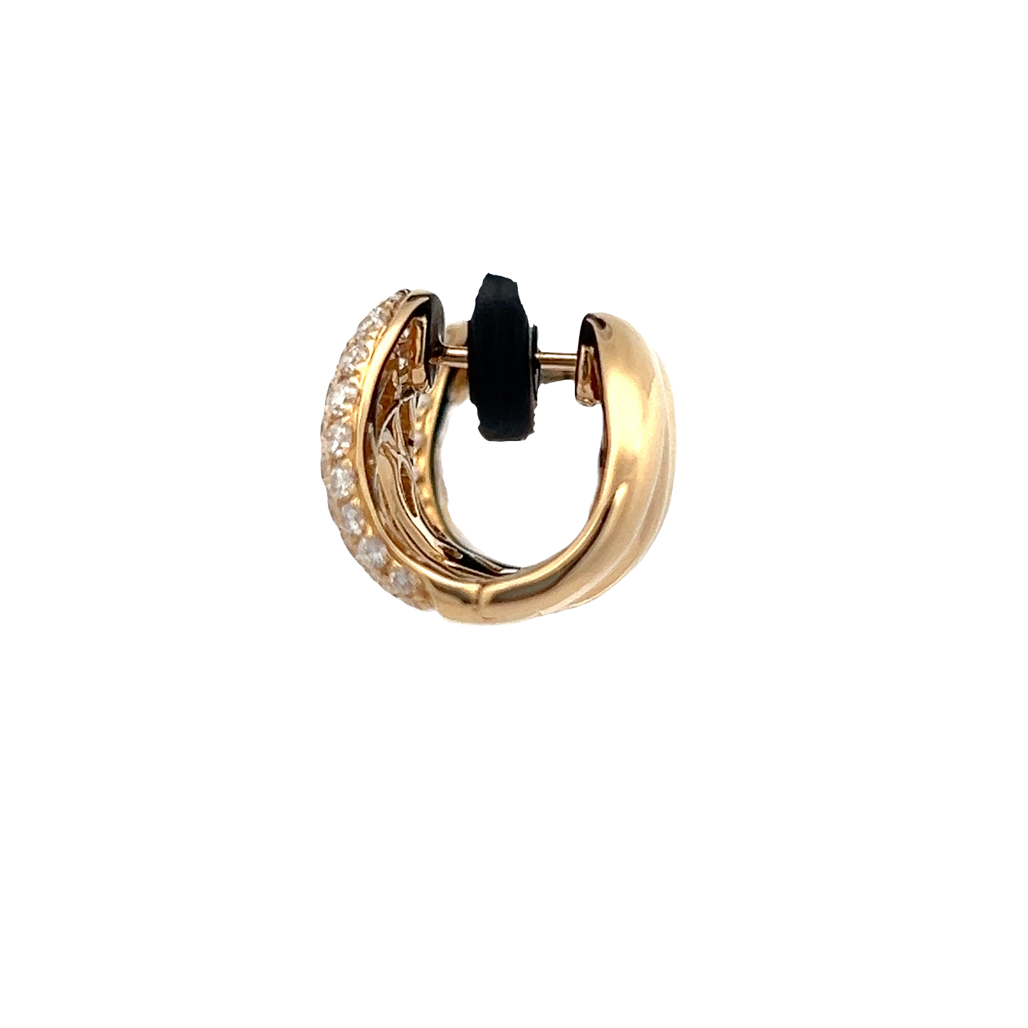 Split Huggie Diamond Earrings