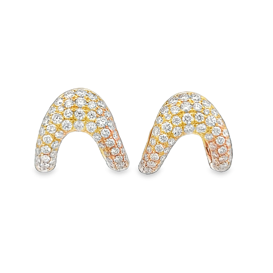 Split Huggie Diamond Earrings