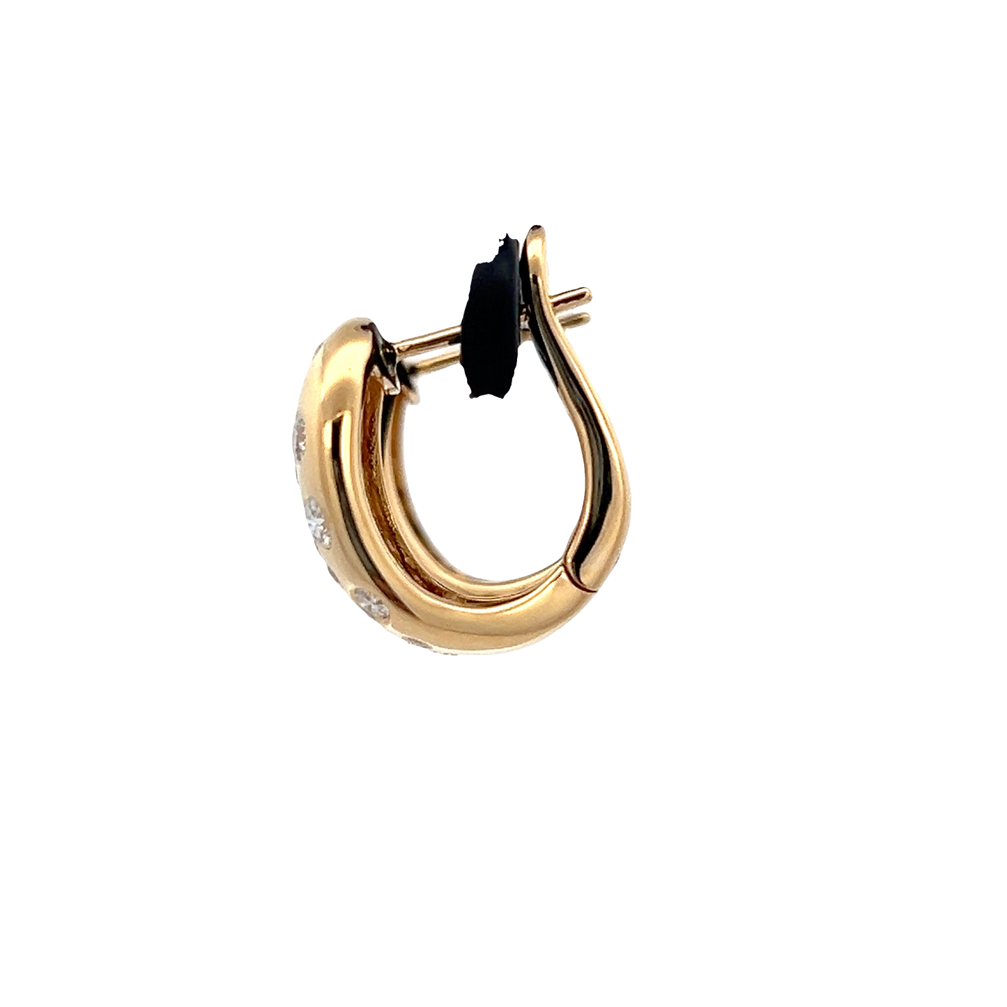 Button Gold Diamond Earrings