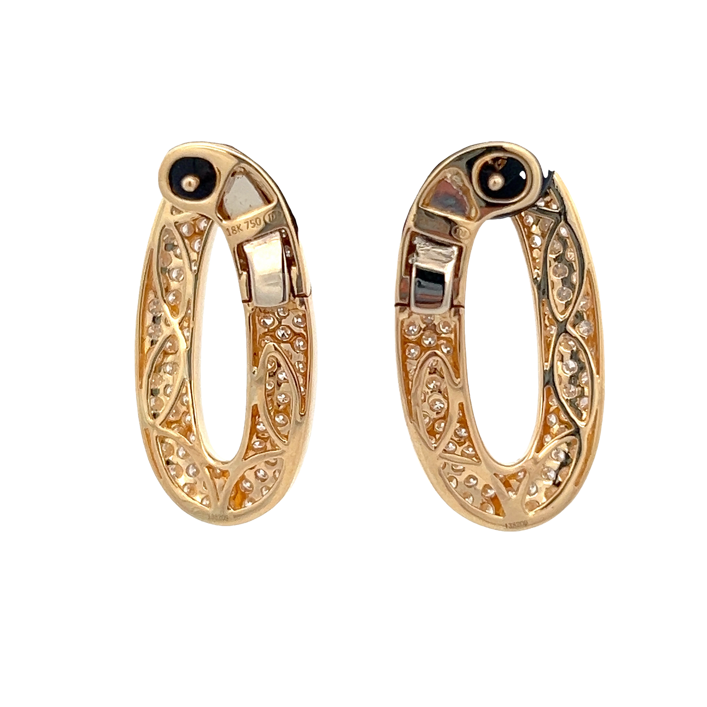 Diamond Pavé Gold Hoop Earrings