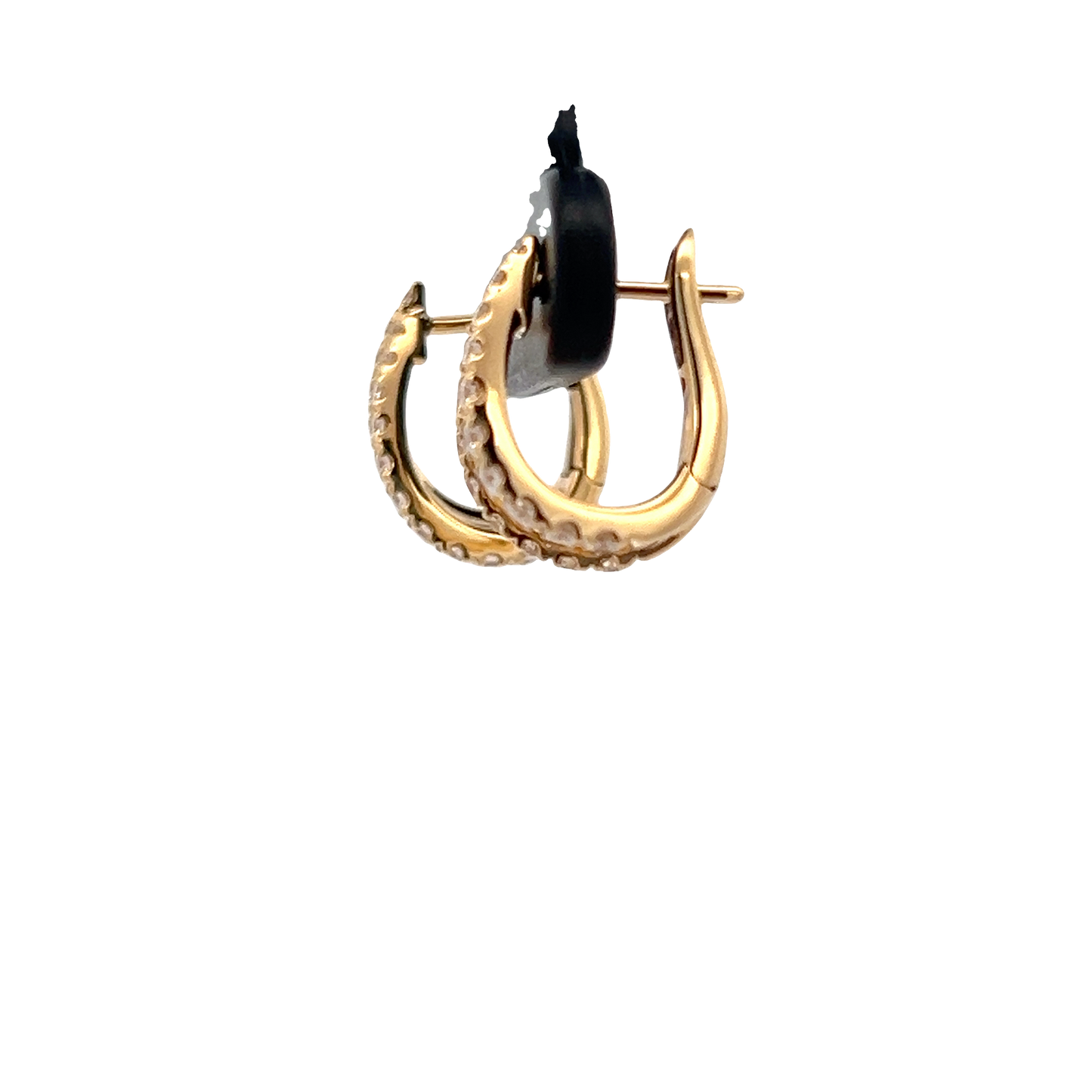 Split Huggie Earrings with Round Diamonds