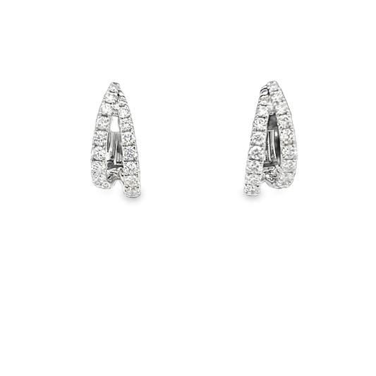 Split Huggie Earrings with Round Diamonds