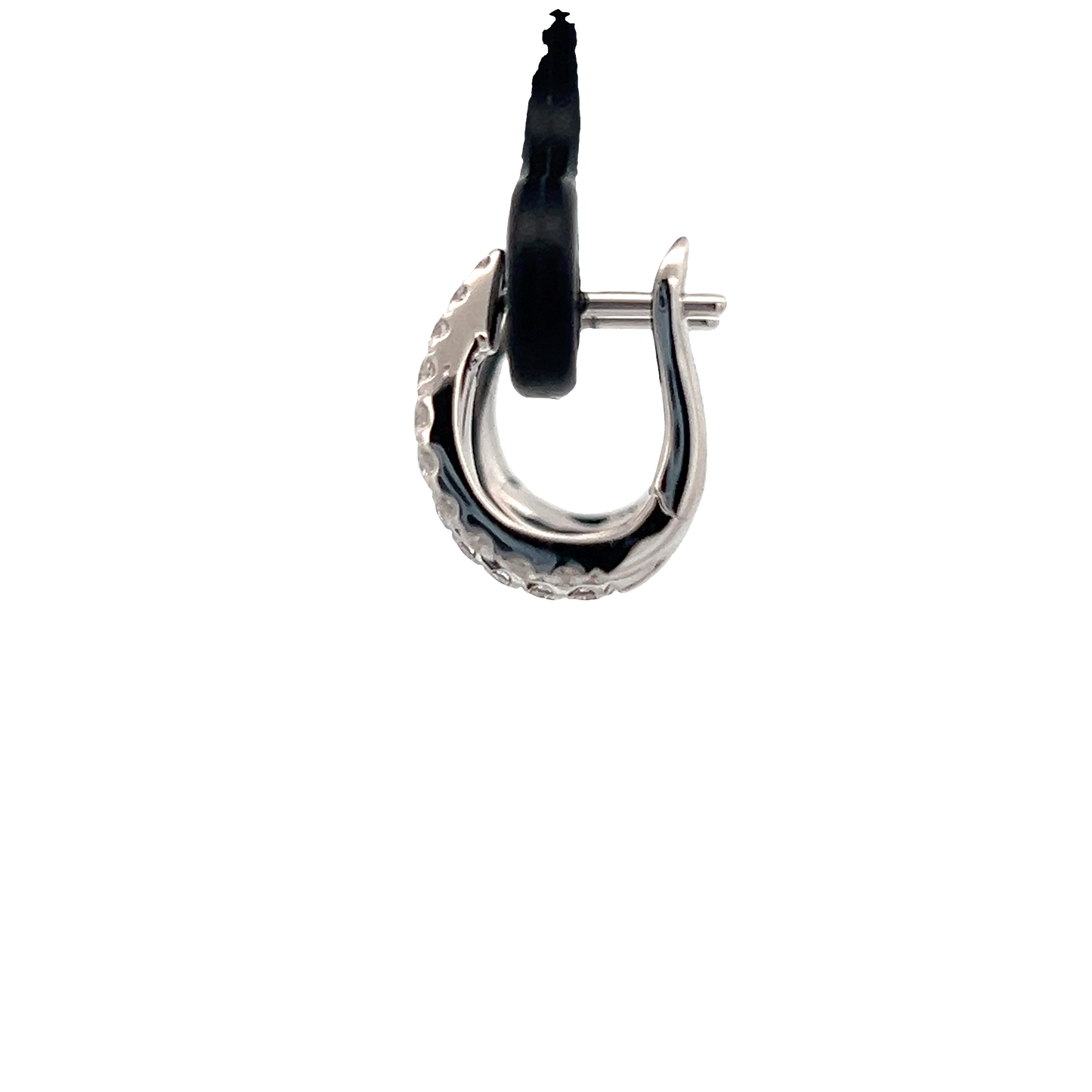 Split Huggie Earrings with Round Diamonds