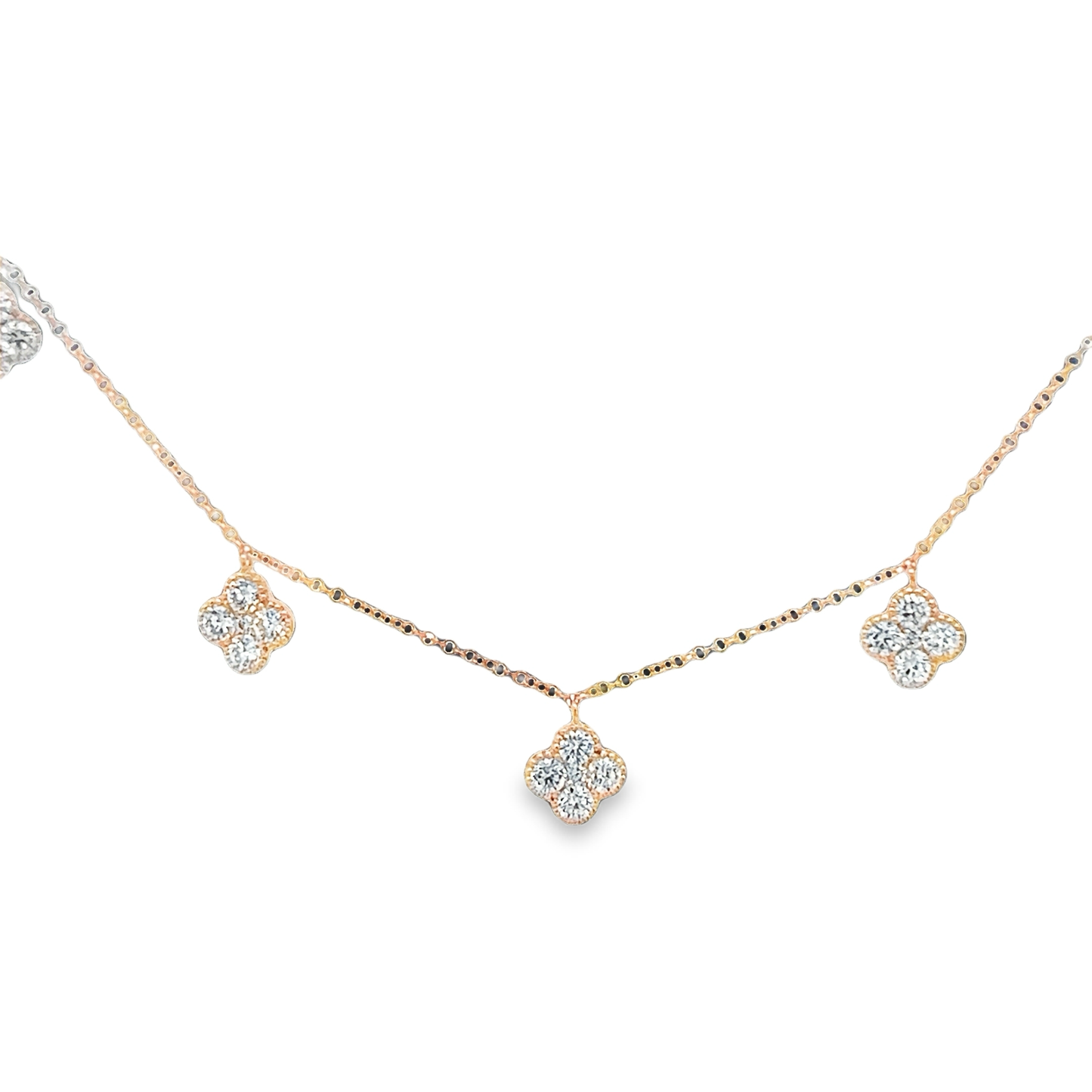 Clover Necklace with Round Diamonds