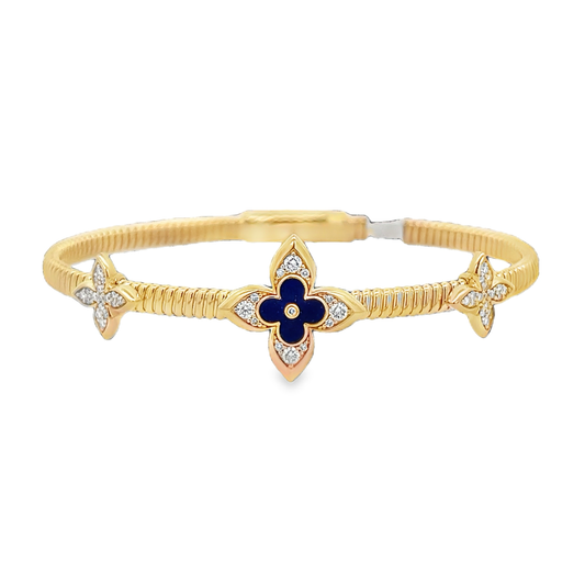 Diamond Gooseneck Clover Bracelet
