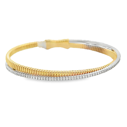 Gooseneck and Diamond 2 Row Bracelet