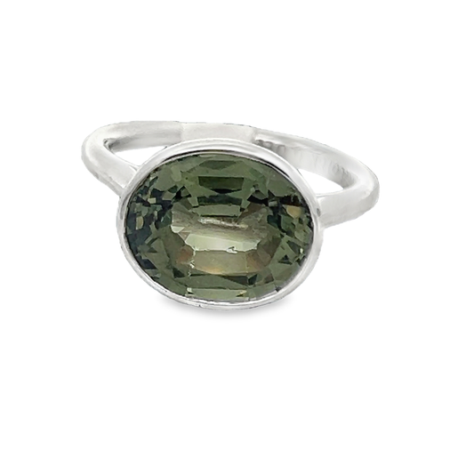 Oval Tourmaline Bezel Ring