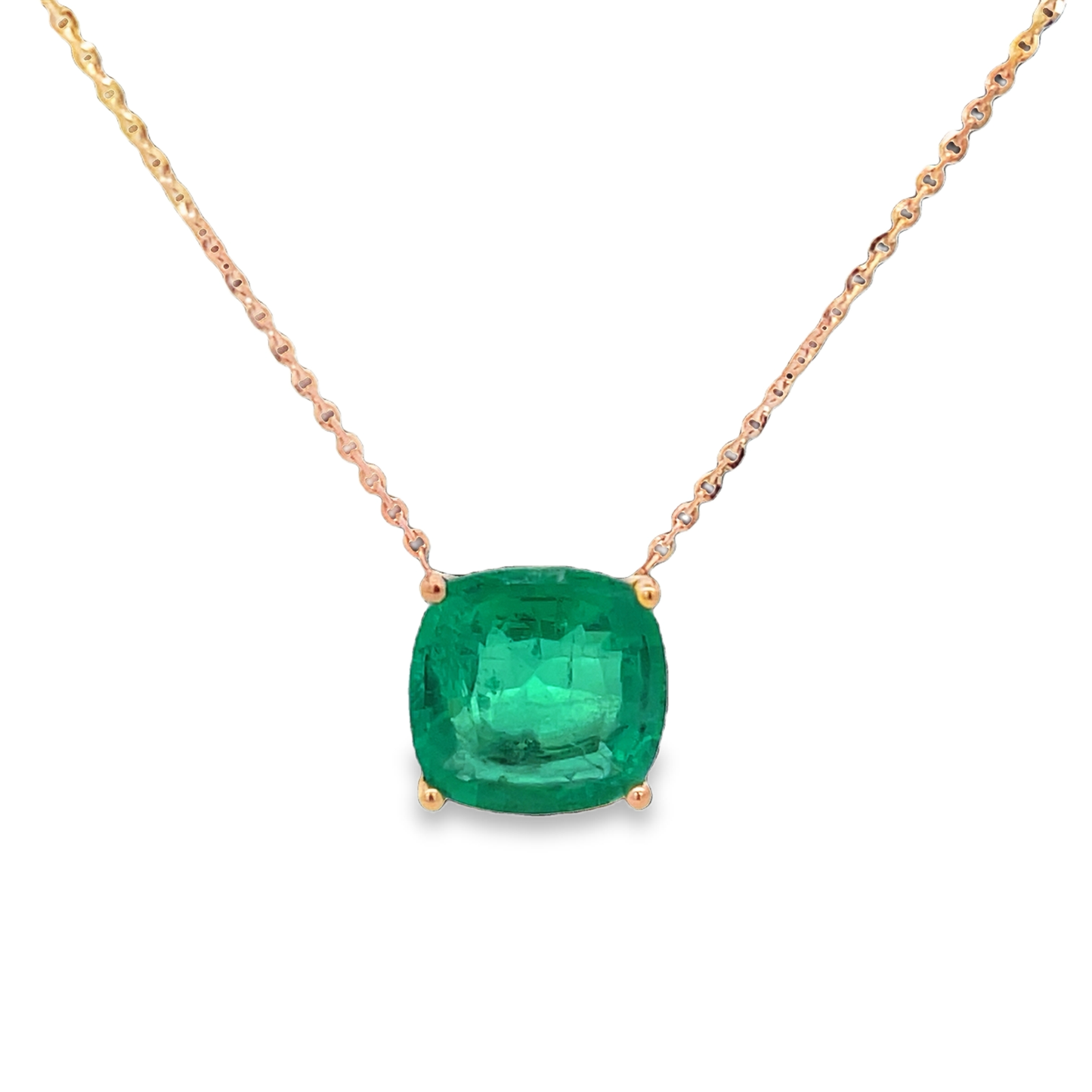 Emerald Cushion Necklace
