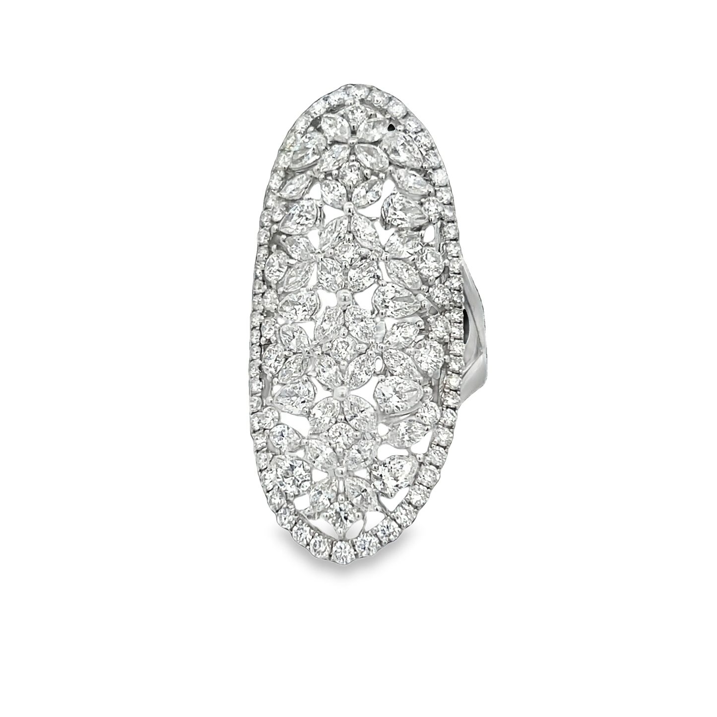 Long Fashion Ring with Various Diamonds