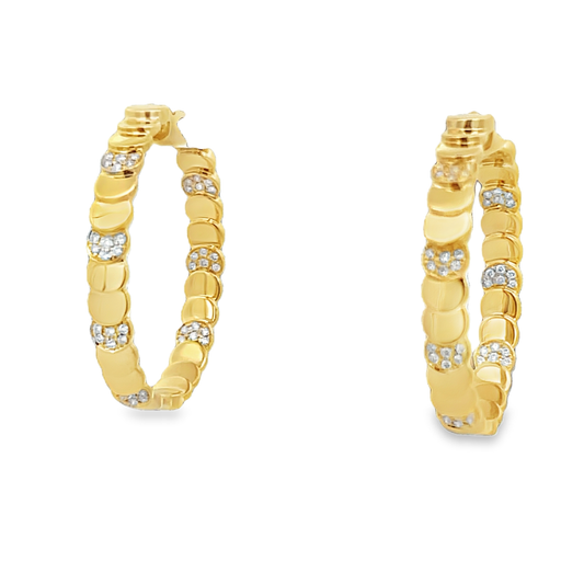 Hoop Earrings with Round Diamonds