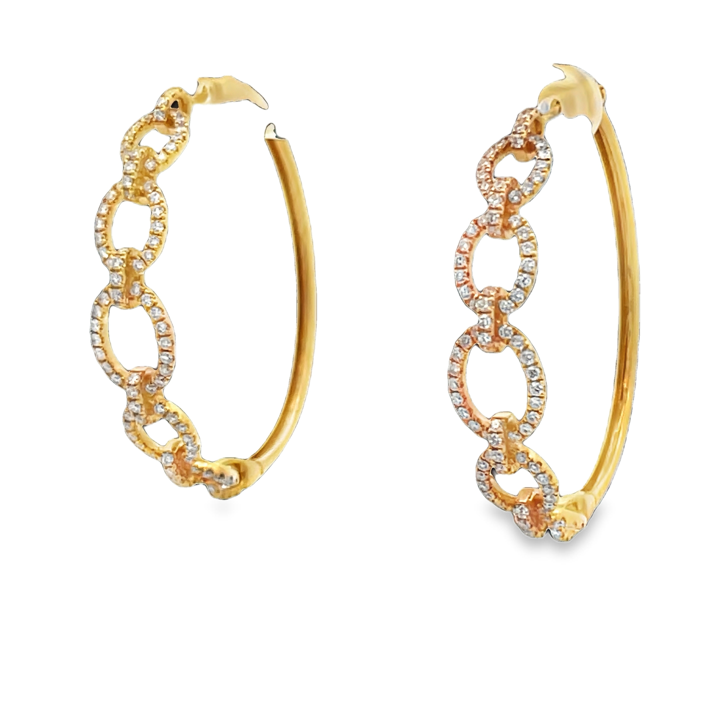 Oval Link Hoop Earrings