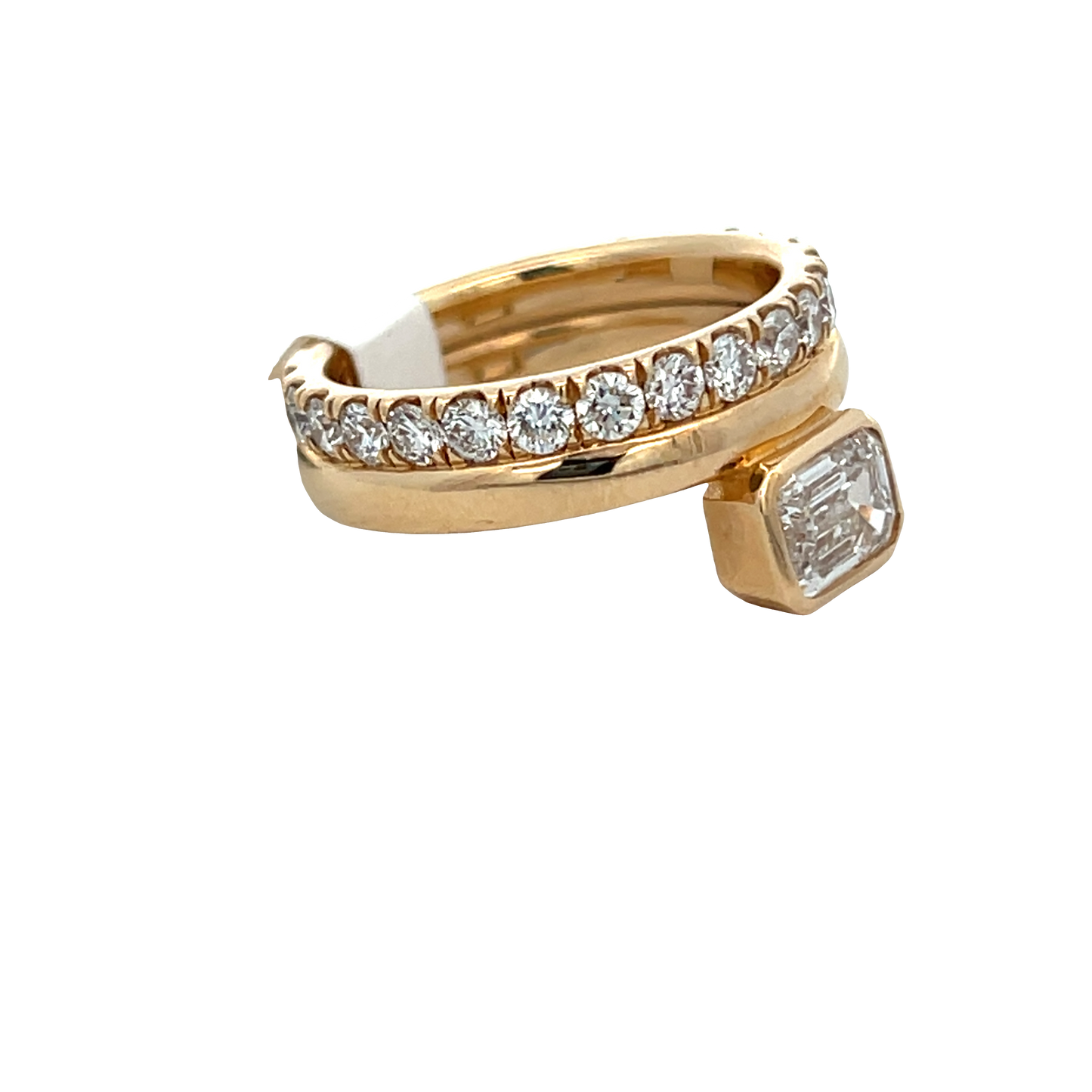 Yellow Bezeled Emerald Fashion Ring