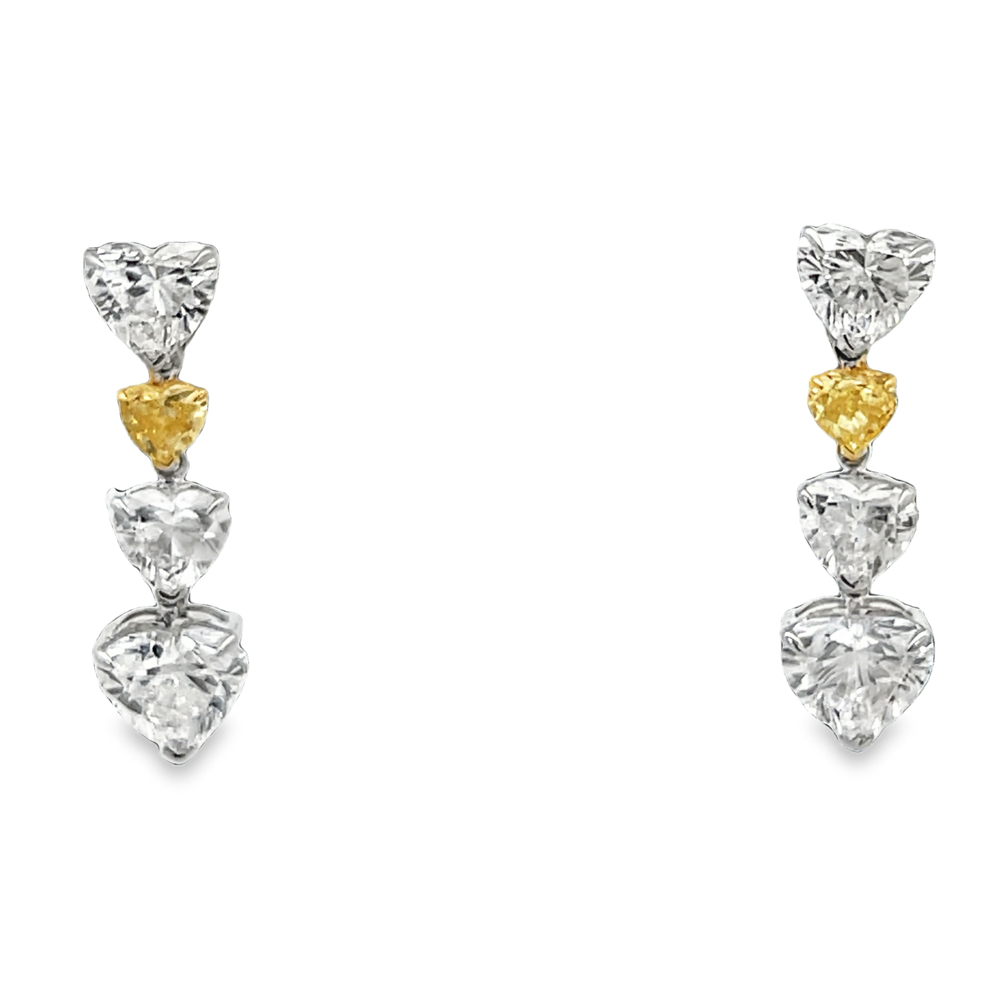 Heart Shape Diamond Drop Earrings
