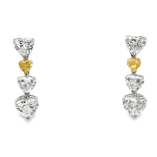 Heart Shape Diamond Drop Earrings