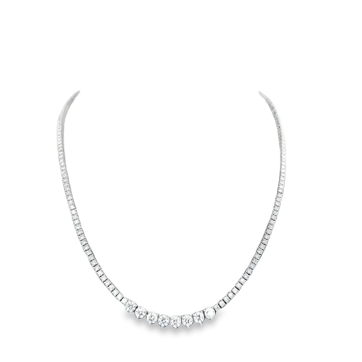 Lady's White 14 Karat Tennis Necklace