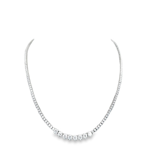 Lady's White 14 Karat Tennis Necklace