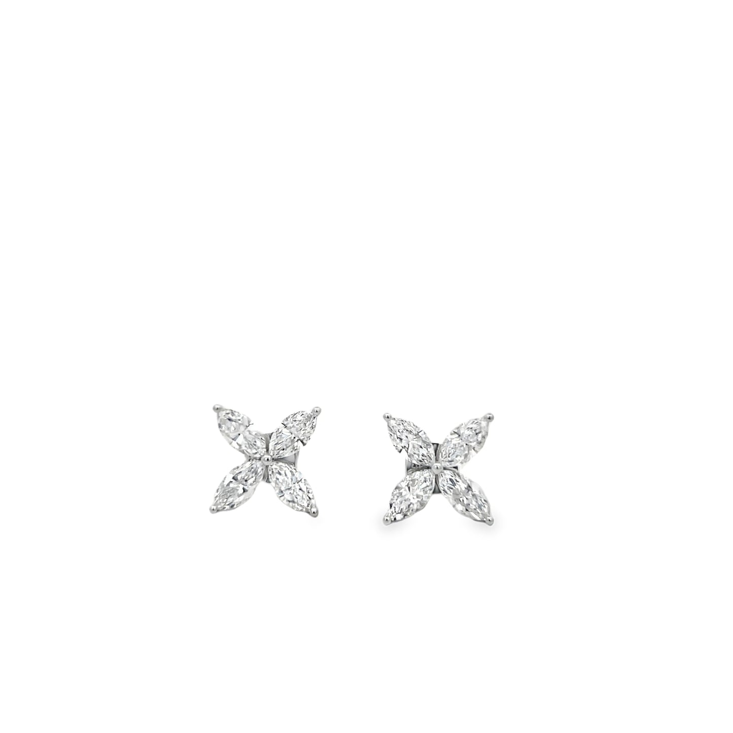 White 14Kt Marquise Diamond Earrings