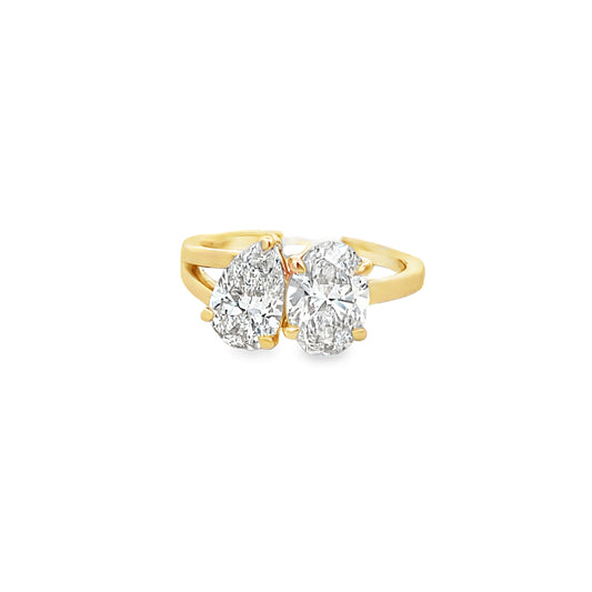 14Kt YG Toi Et Moi Diamond Ring