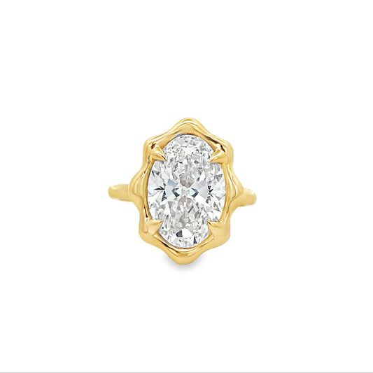 14Kt YG Oval Diamond Engagement Ring