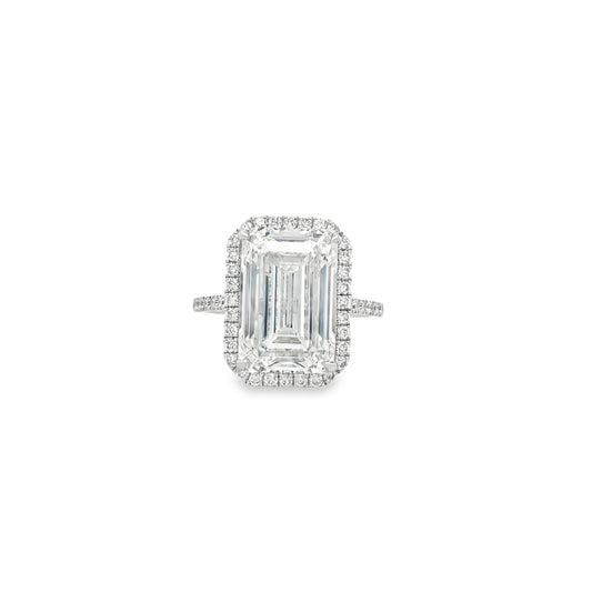 14 Kt WG Emerald Engagement Ring