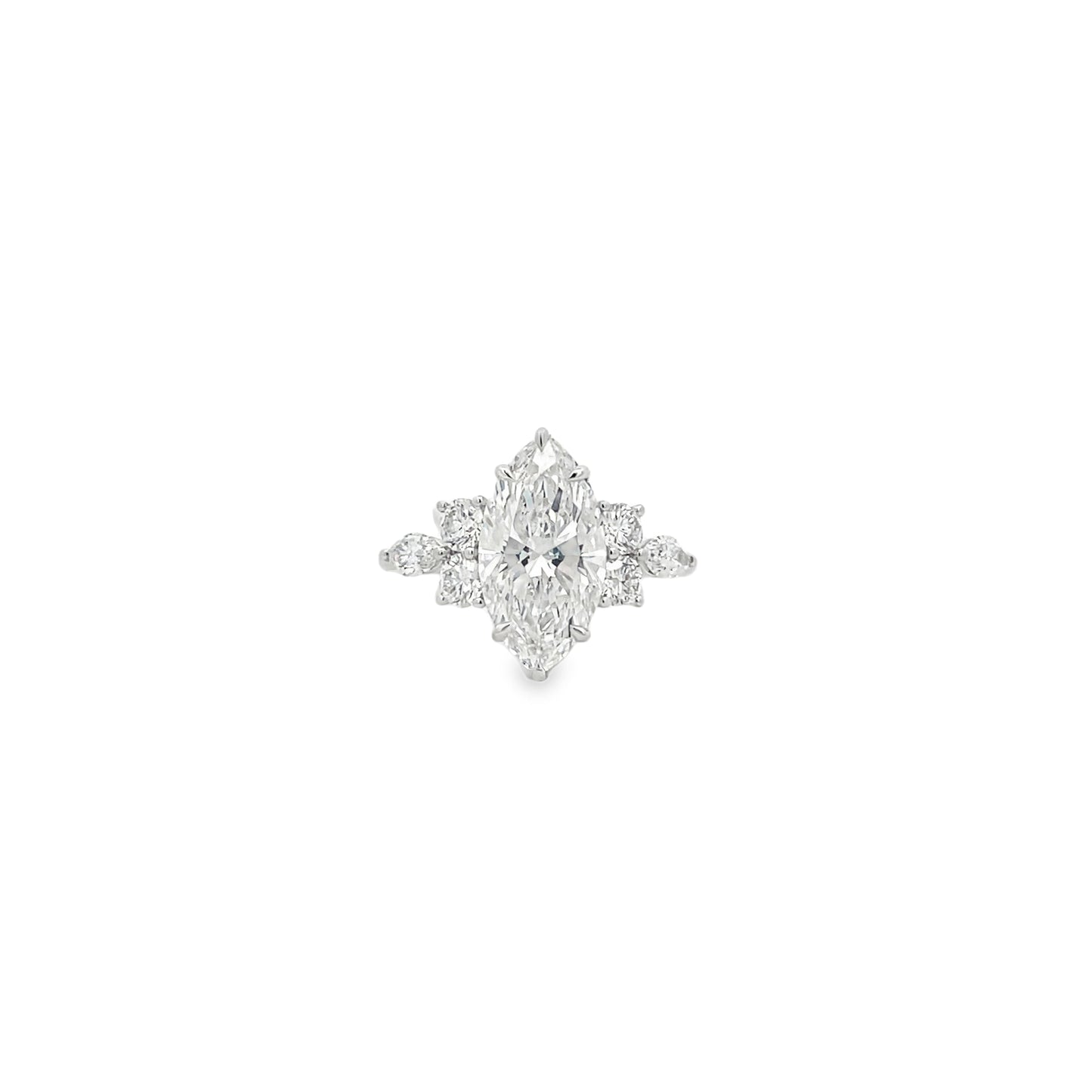 14Kt WG Marquise Diamond Engagement Ring