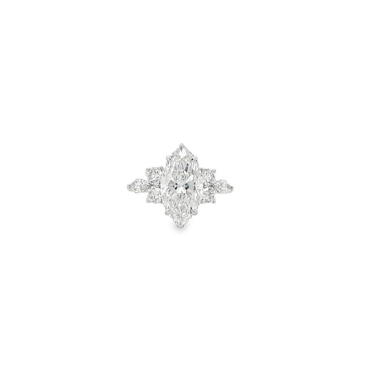 14Kt WG Marquise Diamond Engagement Ring