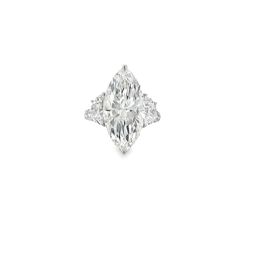 24Kt WG Marquise Diamond Engagement Ring