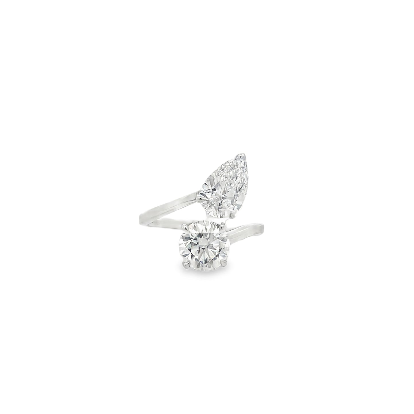 14Kt WG Bypass Diamond Fashion Ring