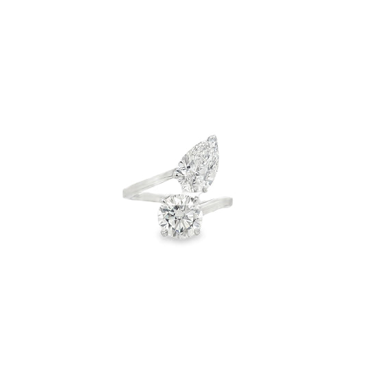 14Kt WG Bypass Diamond Fashion Ring