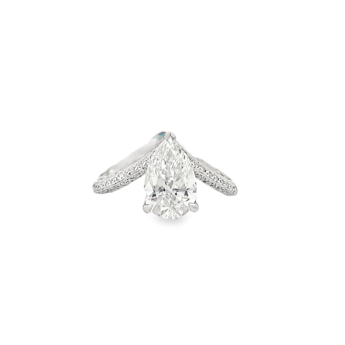 14Kt WG Pear Diamond Fashion Ring