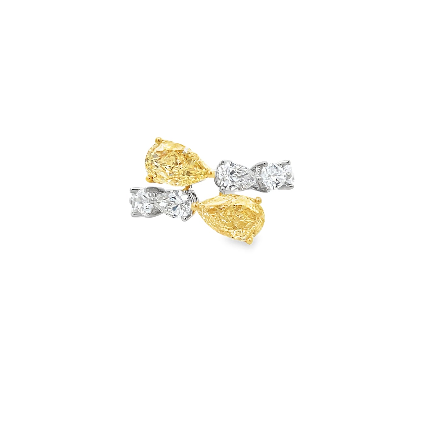 14Kt WG Yellow Pear Diamond Fashion Ring