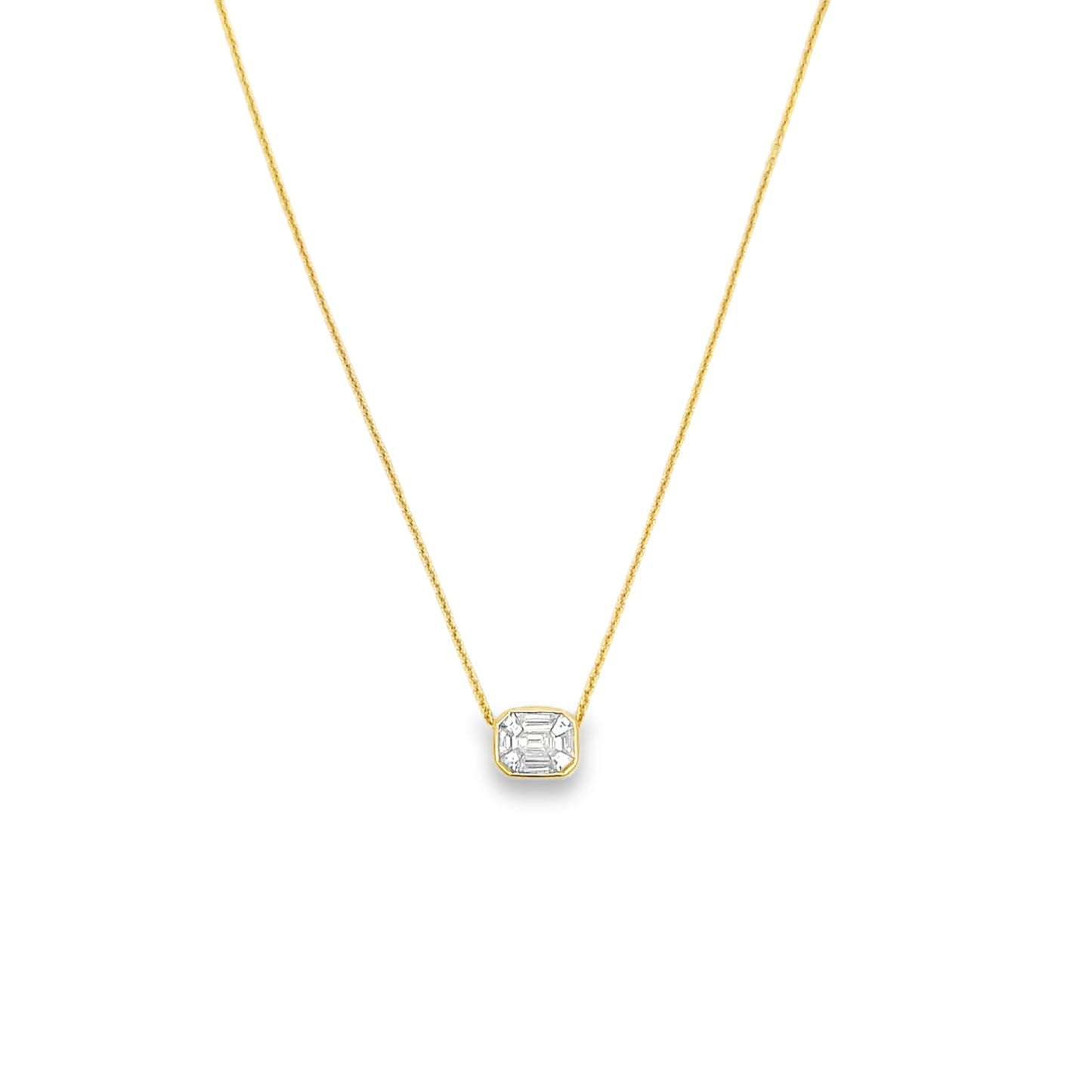 18Kt Bezel Set Mosaic Necklace Length 16"