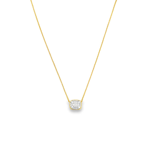 18Kt Bezel Set Mosaic Necklace Length 16"