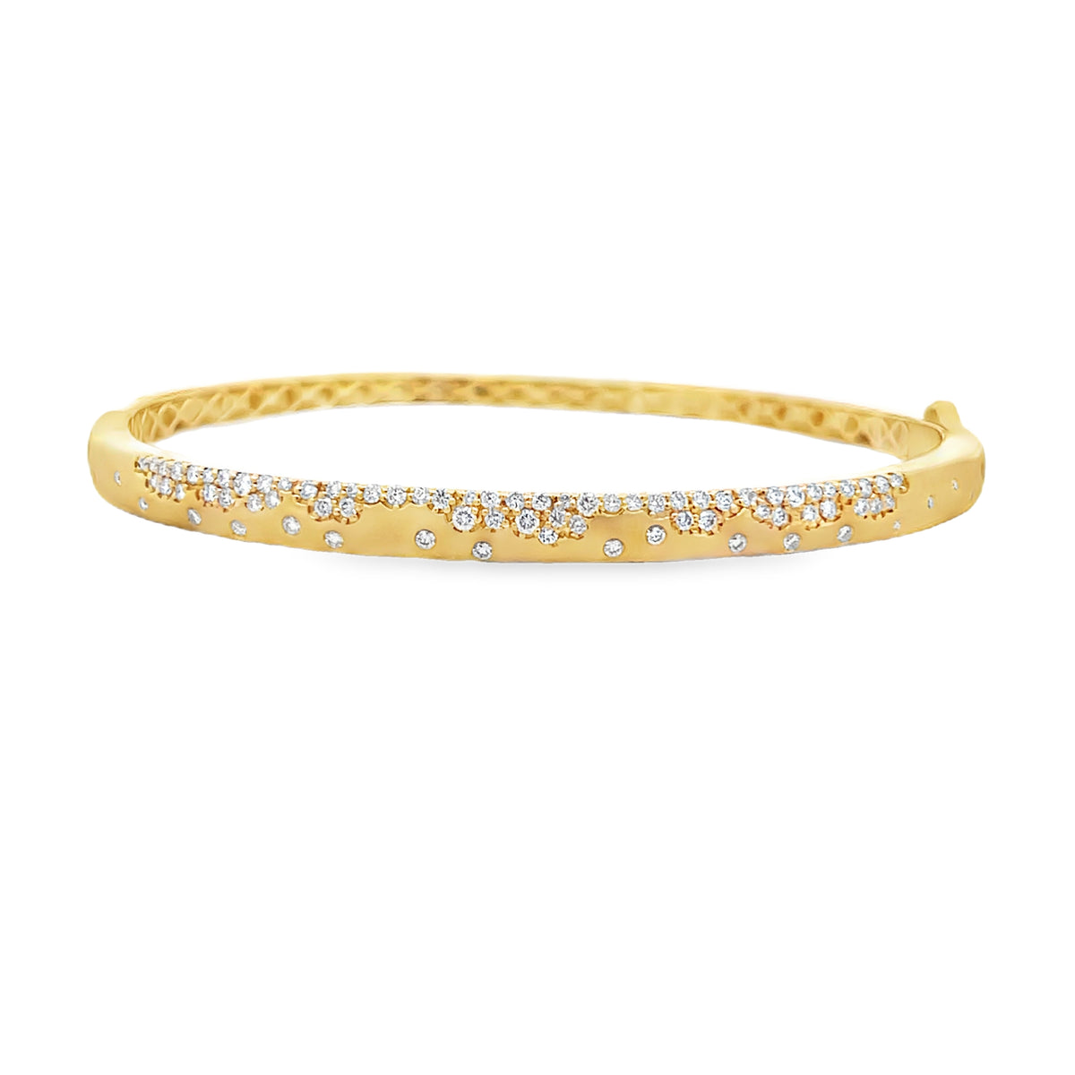 18Kt Burnish Set Diamond Bangle Bracelet