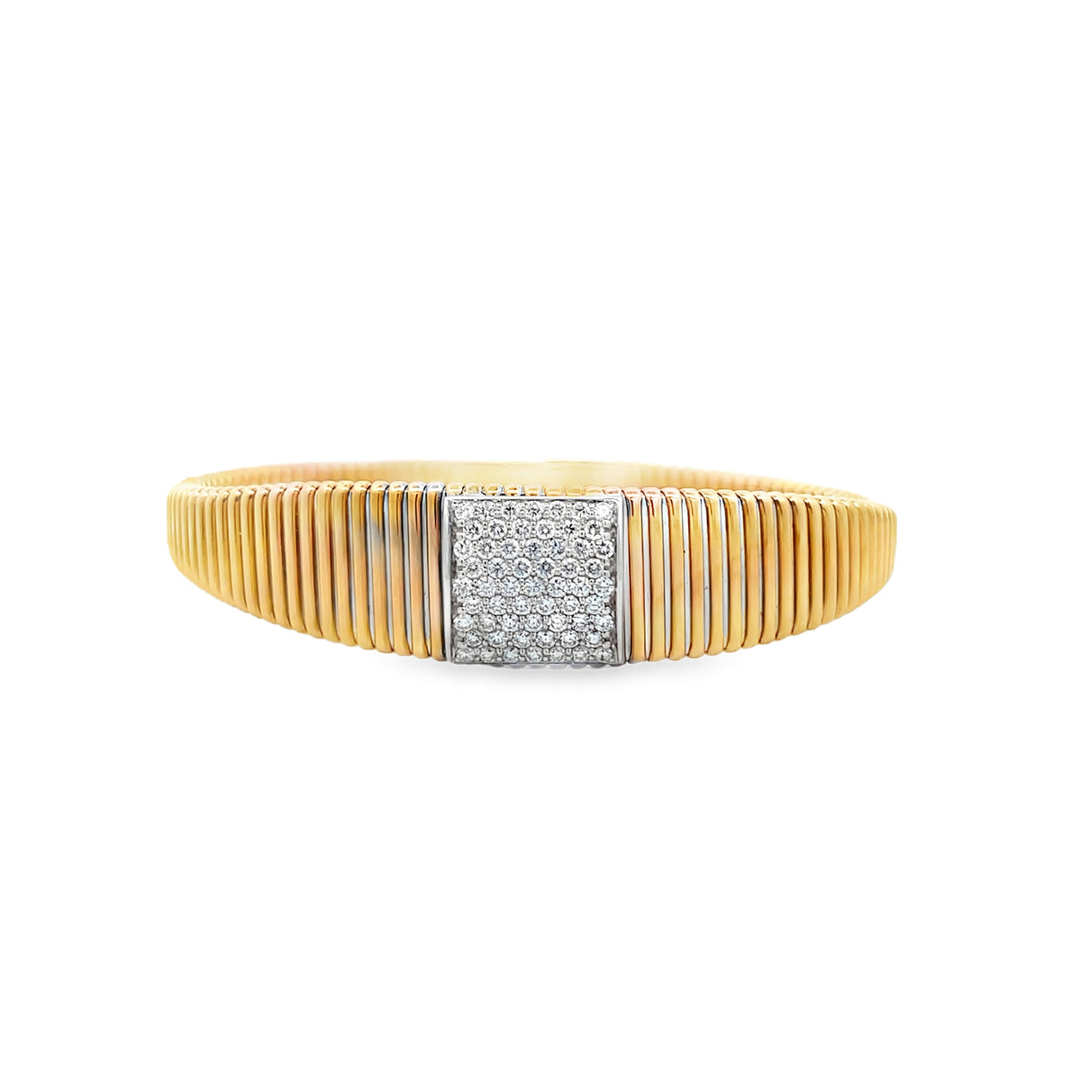 18Kt Gooseneck Diamond Bracelet