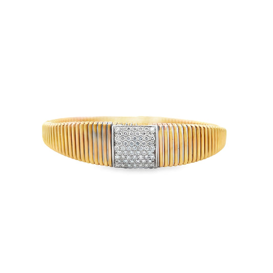 18Kt Gooseneck Diamond Bracelet