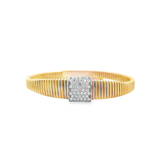 18Kt Gooseneck Diamond Bracelet