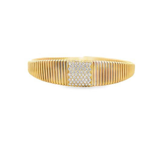 18Kt Gooseneck Diamond Bracelet